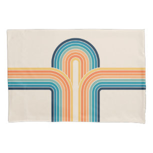 Colourful triple retro arches pillowcase