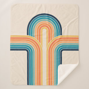 Colourful triple retro arches sherpa blanket