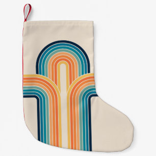 Colourful triple retro arches small christmas stocking
