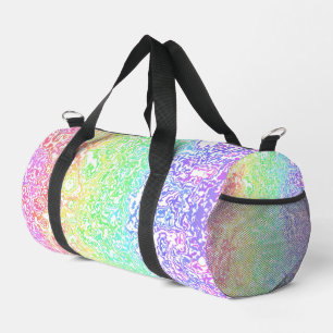 Colourful Trippy Boho Hippie Groovy Rainbow Marble Duffle Bag