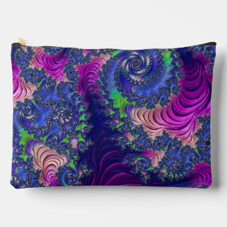 Colourful Trippy Boho Jewel Tone Rainbow Fractal Accessory Pouch