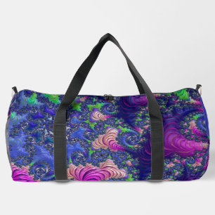 Colourful Trippy Boho Jewel Tone Rainbow Fractal Duffle Bag