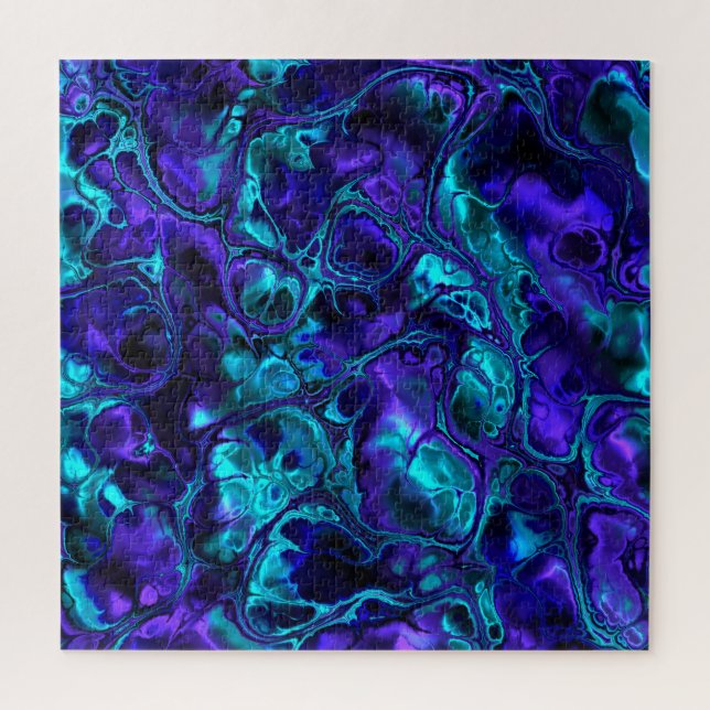 Colourful Trippy Fractal Marble Jigsaw Puzzle (Vertical)