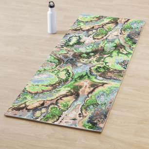 Colourful Trippy Fractal Marble Yoga Mat