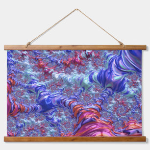 Colourful Trippy Groovy Digital Abstract Fractal Hanging Tapestry