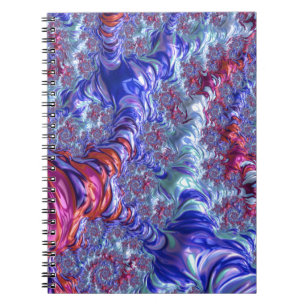 Colourful Trippy Groovy Digital Abstract Fractal Notebook