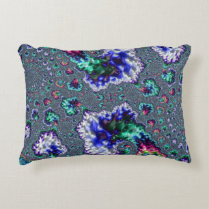 Colourful Trippy Groovy Spiral Abstract Fractal Decorative Cushion