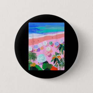 Colourful Trocal Beach Summer Art Pastel Aesthetic 6 Cm Round Badge