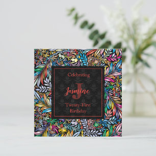 Colourful Tropic Floral Birthday Invitation