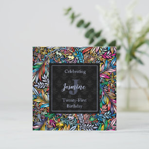 Colourful Tropic Floral Birthday Invitation