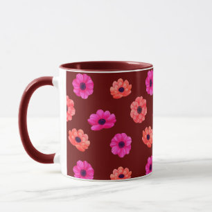 Colourful Tropical 3D Spring Flowers Pattern Mug