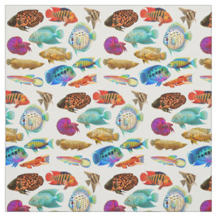 Colourful Tropical Aquarium Fish Fabric