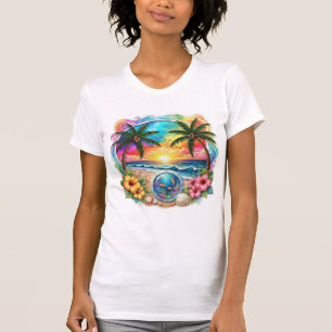 Colourful Tropical Beach Sunset T-Shirt