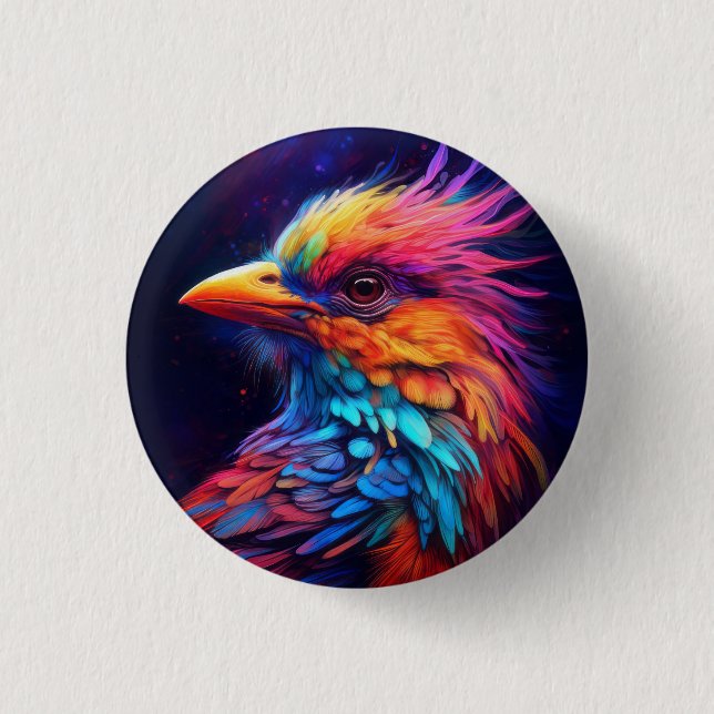 Colourful Tropical Bird 3 Cm Round Badge (Front)