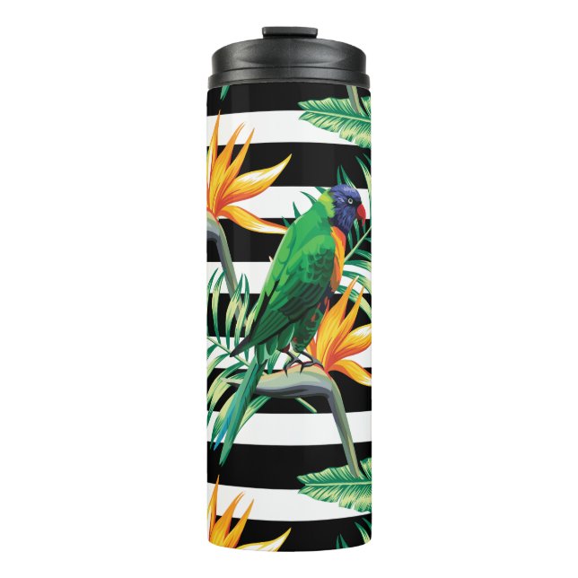 Colourful Tropical Bird Thermal Tumbler (Front)