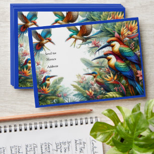 Colourful Tropical Birds & Vibrant Lush Plants Envelope