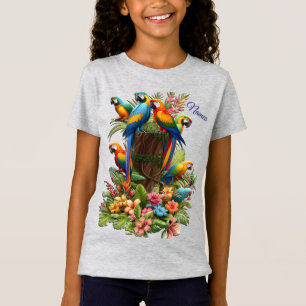 Colourful Tropical Birds & Vibrant Lush Plants T-Shirt