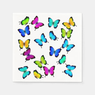 Colourful Tropical Butterflies Paper Napkin