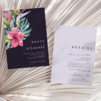 Colourful Tropical Casual Purple All In One Weddin