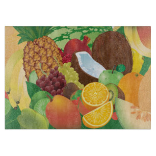 Colourful Tropical Coconut Kitchen Cutting Board