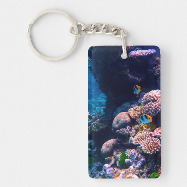 Colourful Tropical Coral Reef Key Ring (Front)