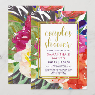 Colourful Tropical Couples Wedding Shower Invitation