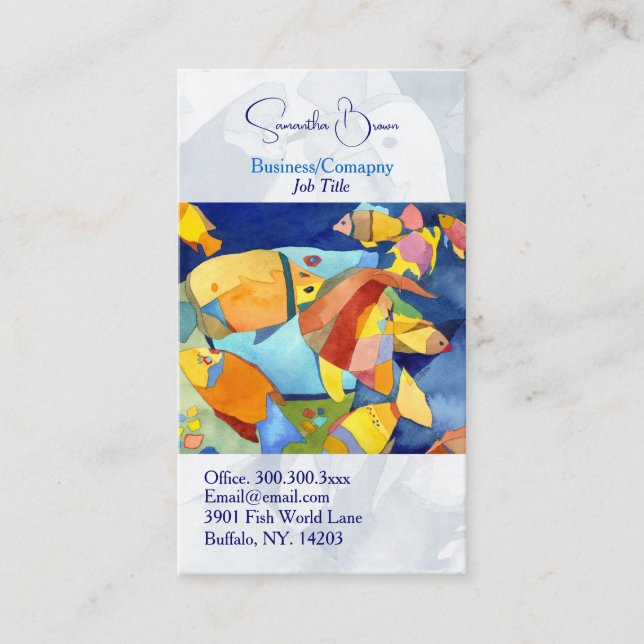 Colourful Tropical Fish Aquarium Business Card (Front)