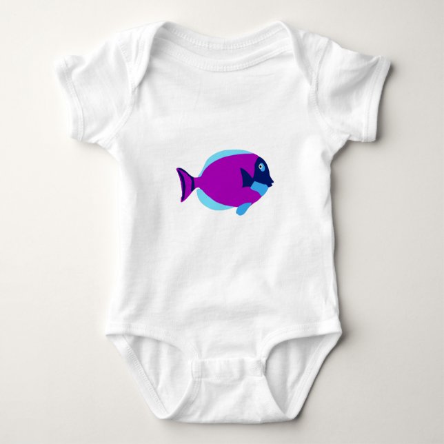 Colourful Tropical Fish Baby Bodysuit (Front)
