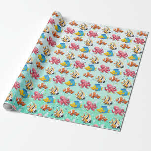 Colourful Tropical Fish Kids Wrapping Paper