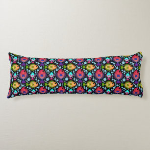 Colourful Tropical Fish Pattern on Black Body Cushion