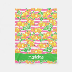 Colourful Tropical Fish Pattern Personalised Fleece Blanket
