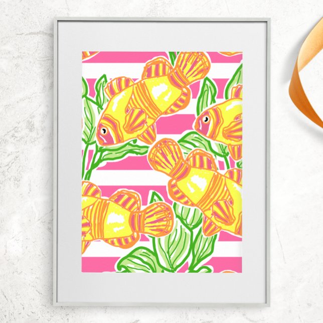 Colourful Tropical Fish Pattern Poster (Creator Uploaded)