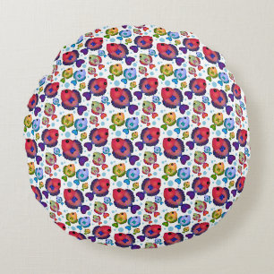 Colourful Tropical Fish Pattern Round Cushion