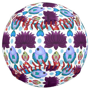 Colourful Tropical Fish Pattern Seamless Ocean Softball