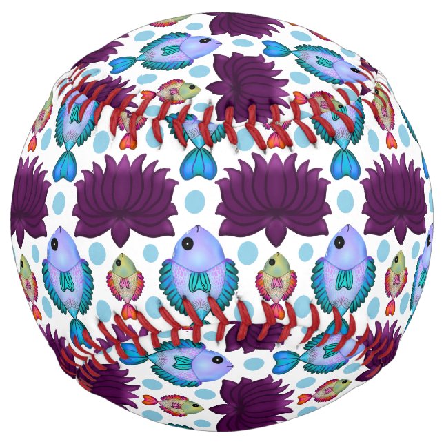 Colourful Tropical Fish Pattern | Seamless Ocean  Softball (Front)