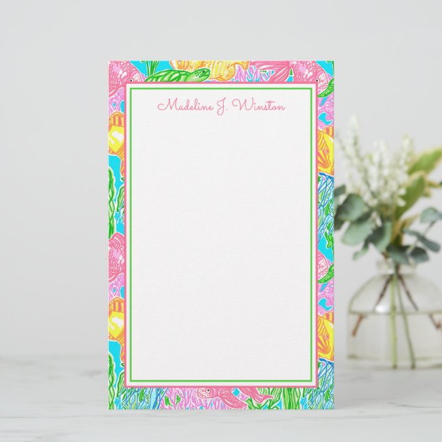 Colourful Tropical Fish Pattern Stationery (Standing Front)