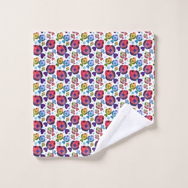 Colourful Tropical Fish Pattern  Wash Cloth (Wash Cloth)
