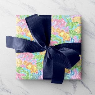 Colourful Tropical Fish Pattern Wrapping Paper