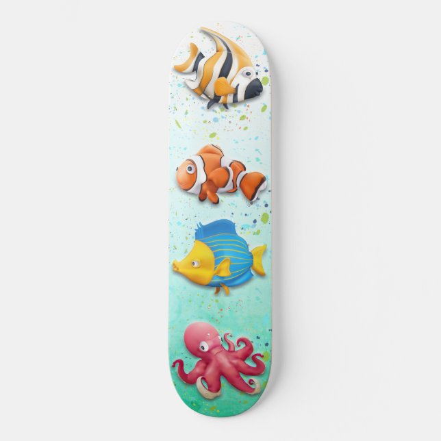 Colourful Tropical Fish Skateboard (Front)