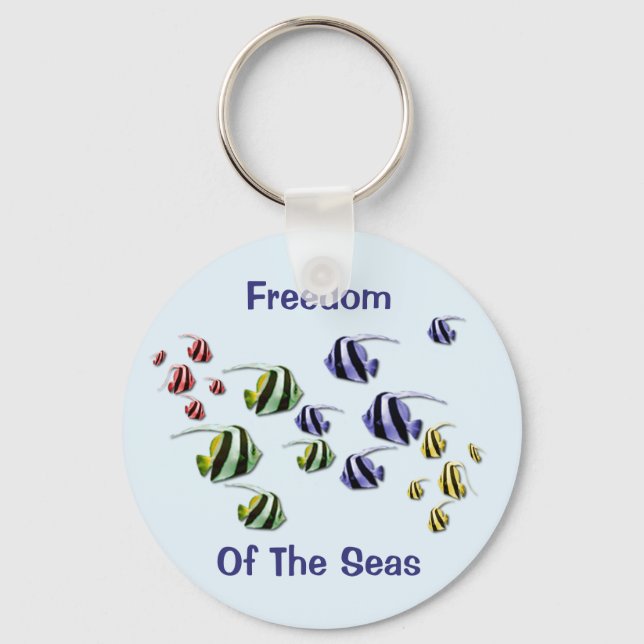 Colourful Tropical Fish Swimming Free Keyring (Front)