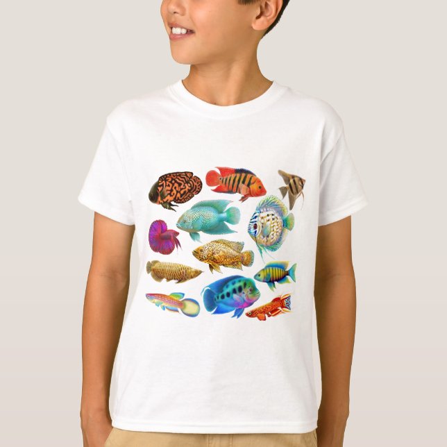 Colourful Tropical Fish T-Shirt (Front)