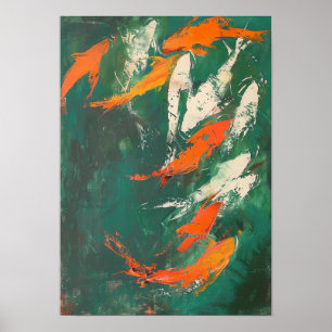 Colourful Tropical Fish Underwater Painting Poster