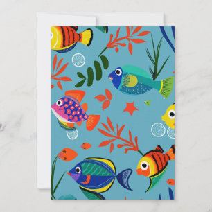 Colourful Tropical Fish Underwater Pattern Holiday Card