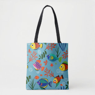 Colourful Tropical Fish Underwater Pattern Tote Bag