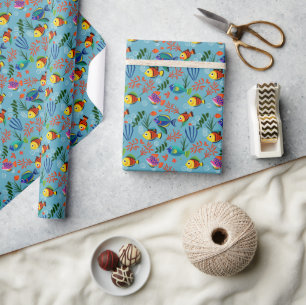 Colourful Tropical Fish Underwater Pattern Wrapping Paper