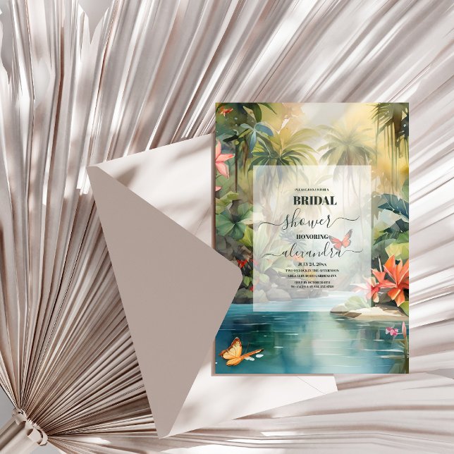 Colourful Tropical Floral Bridal Shower  Invitation (Creator Uploaded)