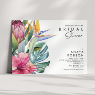 Colourful Tropical Floral Bridal Shower Invitation