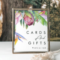 Colourful Tropical Floral | Cards and Gifts Sign