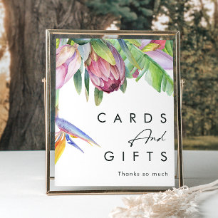 Colourful Tropical Floral Cards and Gifts Sign