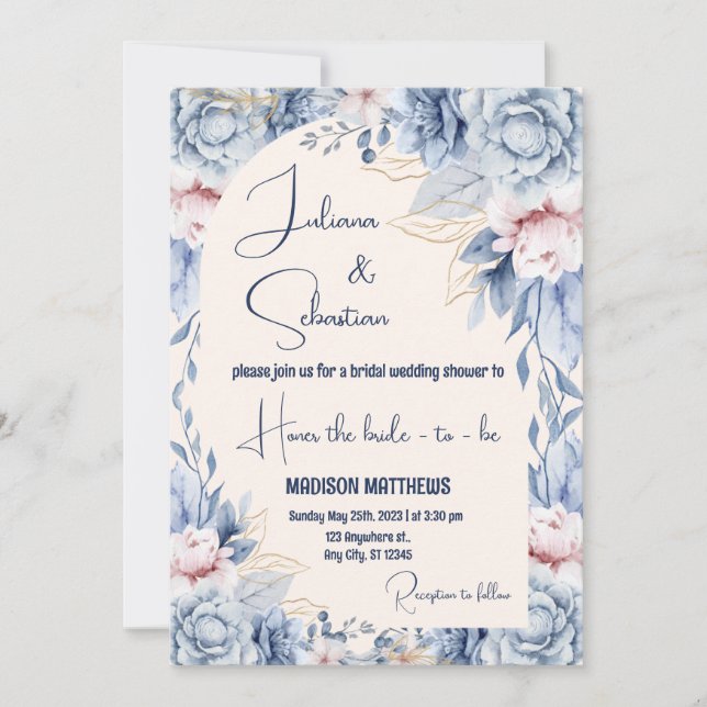 Colourful Tropical Floral Casual wedding Invitation (Front)